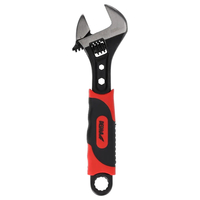 DEDRA 12B120 Adjustable French Wrench, 200 mm, 0–24 mm, CrV, rubber-coated