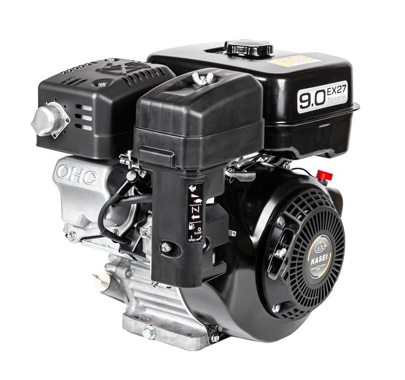 Silnik Kasey EX27 ZG04 070696 – widok z osprzętem i rozrusznikiem ręcznym