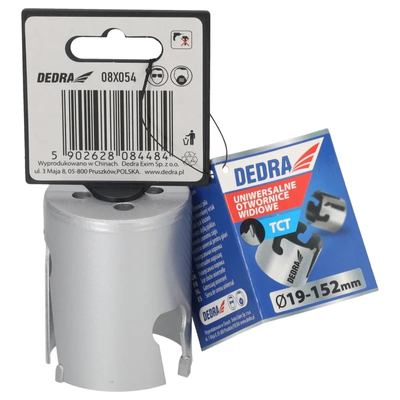 DEDRA 08X054 Otwornica uniwersalna TCT 54 mm 5/8'' widiowa koronka HCS YG6X