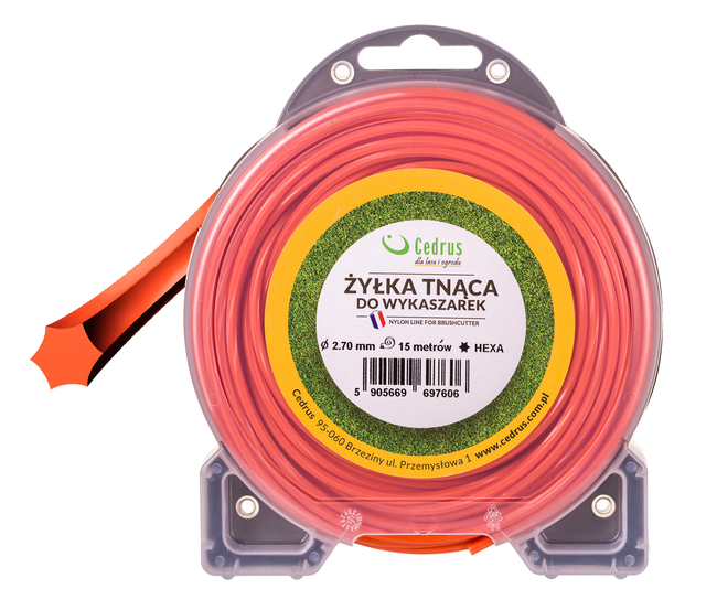 Řezací šňůra 2,7/15m blistr hvězda oranžová CEDRUS IN005296BL15 - OFICIÁLNÍ DISTRIBUTOR - AUTORIZOVANÝ PRODEJCE CEDRUS