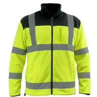 POLAR, BLUZA POLAROWA DEDRA BH80P3-S ODBLASKOWA 280G/M2, ROZMIAR S, ŻÓŁTO-CZARNA