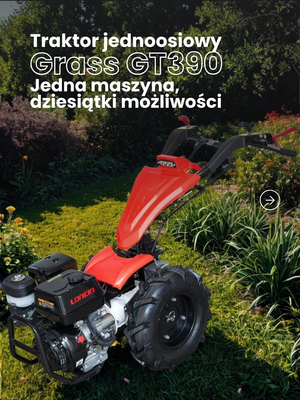 Grass GT390 TRAKTOREK TRAKTOR JEDNOOSIOWY MIKROCIĄGNIK GLEBOGRYZARKA DZIK WOM JANSEN AGRO GRILLO MURATORI EWIMAX - OFICJALNY DYSTRYBUTOR - AUTORYZOWANY DEALER GRASS
