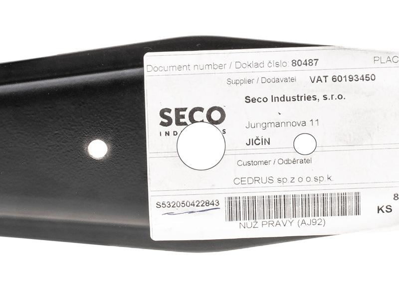 Cedrus Nóż prawy S532050422843 - tabliczka i oznaczenia