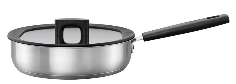 Fiskars Hard Face Steel 1052248 patelnia szefa kuchni 26 cm 2.8 l z pokrywką
