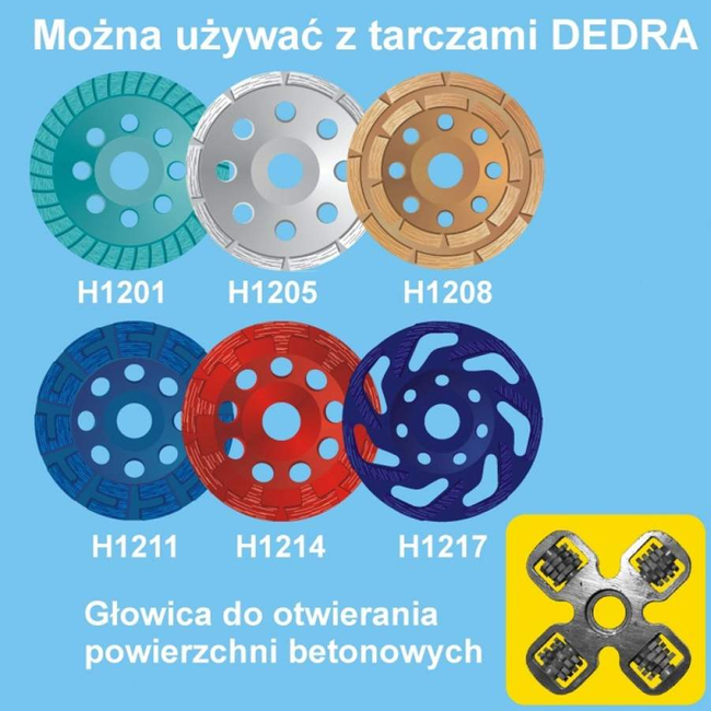 DEDRA DED7747 CONCRETE SANDMACHINE 1,5 KW + diamond blade S-segment 125mm EWIMAX - OFFICIAL DISTRIBUTOR - AUTHORIZED DEALER DEDRA