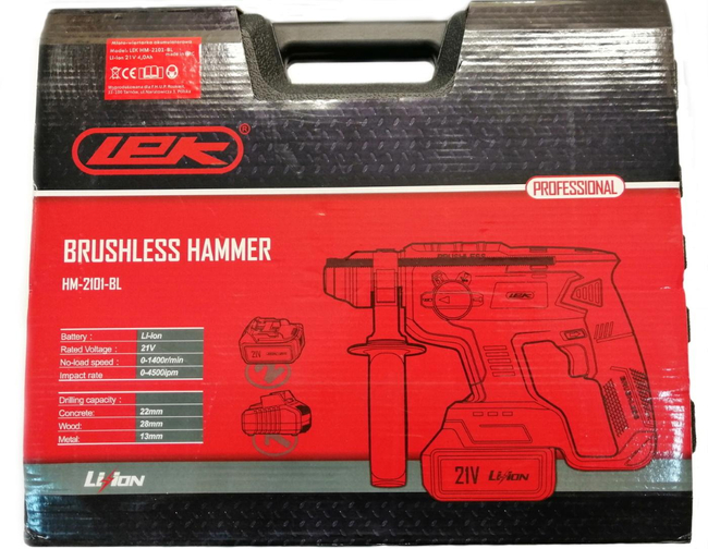 MASTERCUT LEK HM-2101-BL MŁOTOWIERTARKA AKUMULATOROWA Z FUNKCJĄ KUCIA SDS 21V LI-ION