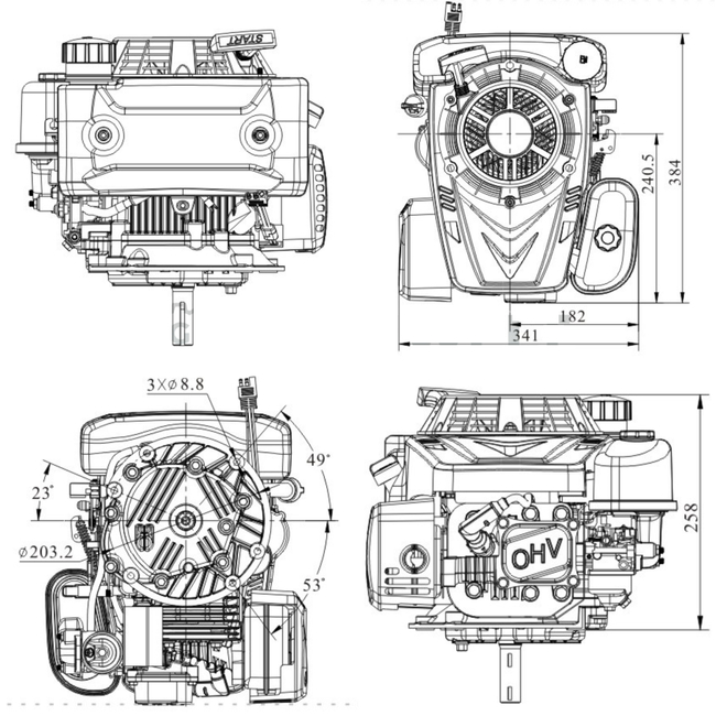 SILNIK LONCIN LC1P75F-F DO KOSIARKI SPALINOWY BENZYNOWY 7KM 212cm3 WAŁ PIONOWY WALCOWY 22,2x80mm MOTOR HONDA ,VANGUARD , B&S , BRIGGS & STRATTON, KOHLER, KAWASAKI