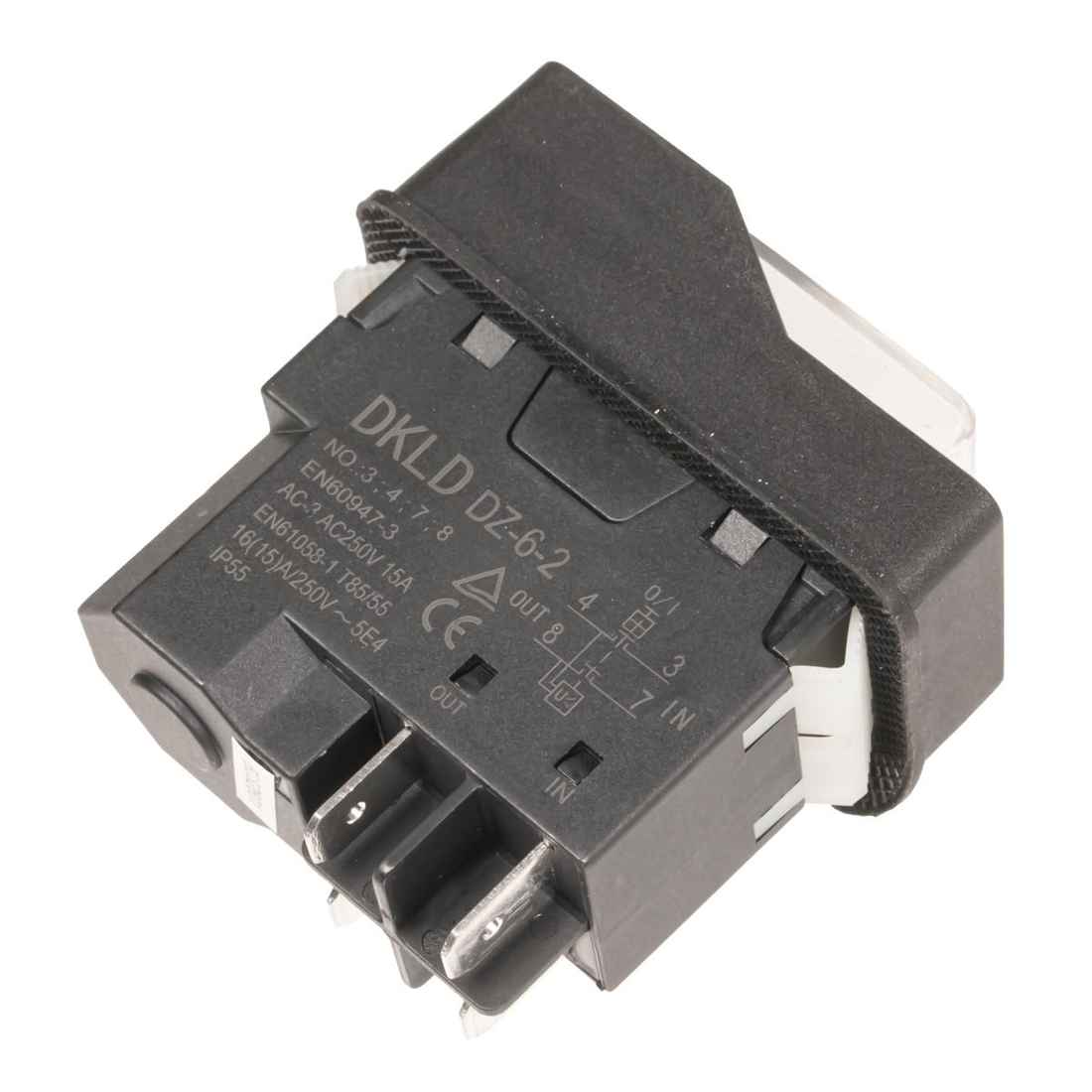 Wyłącznik Cedrus rozdrabniacz CEDRE02 530472 - widok z tyłu z oznaczeniami