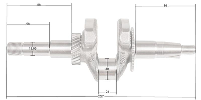 Loncin LC50ZB60-4.5Q LC168F-2 crankshaft ORIGINAL PART