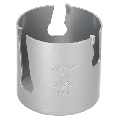 DEDRA 08X070 Vrták TCT 70 mm 5/8'' s karbidovými zuby, univerzální korunový vrták do dřeva, kovu a PVC