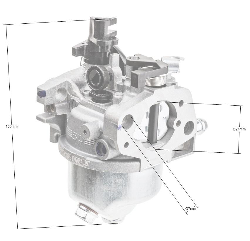 Gaźnik Loncin LC1P70FA - widok z góry