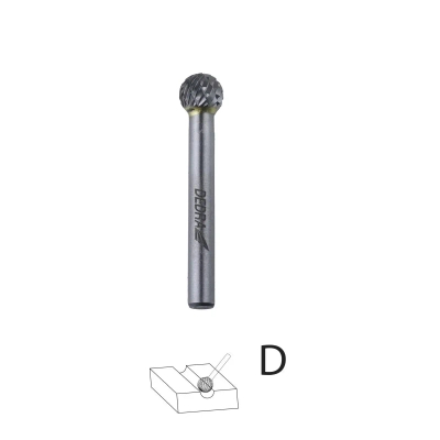 DEDRA 07F502 Frezy trzpieniowe do metalu 6 szt. 6 mm, węglik wolframu, pilniki obrotowe