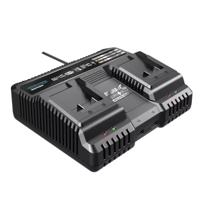 DEDRA SAS+ALL DED7039V Ładowarka szybka podwójna zasilacz 2 akumulatory 20V 2x4,5A USB