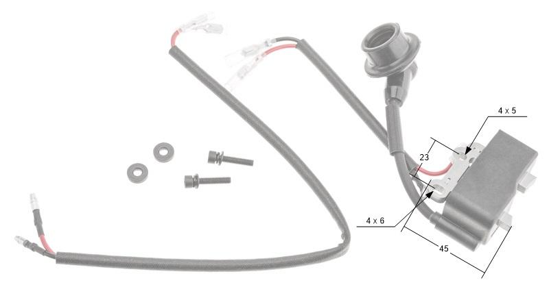 Moduł zapłonowy cewka CEDRUS nożyce CEDNZ02 370525 - wymiary i szczegóły techniczne
