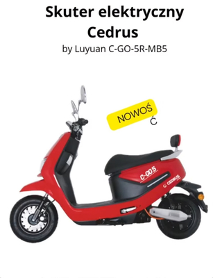 Cedrus Luyuan C-GO-5R-MB5 skuter elektryczny akumulatorowy motorower czerwony