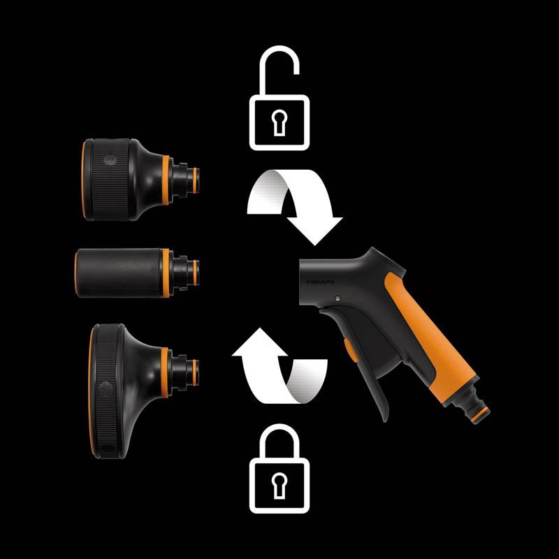System modularny Fiskars uchwyt Front 1065490 i głowice