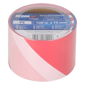DEDRA 11T2091 Taśma ostrzegawcza BHP PVC 75mmx500m bez kleju biało-czerwona