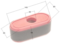 Loncin LC1P70FA hřídel vzduchového filtru s předfiltrem ORIGINÁLNÍ DÍL 180130289-0001 KPL