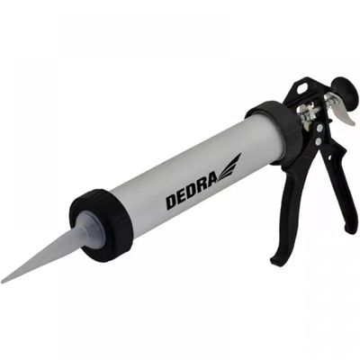 DEDRA 1201-11 Wyciskacz do mas uszczelniających 600 ml aluminiowy, pistolet do silikonu