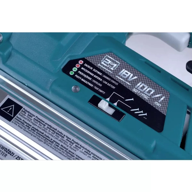 STAPLER, NAILER 2-IN-1, CORDLESS PNEUMATIC STAPLER DEDRA SAS+ALL DED7053 STAPLES AND NAILS UP TO 50MM