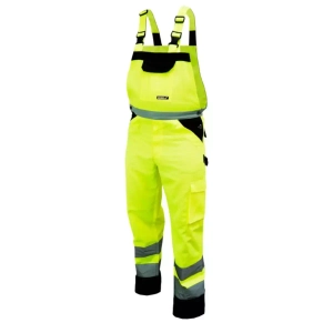 DEDRA BH81SO1-L Spodnie ochronne ogrodniczki odblaskowe BHP robocze żółte L/52