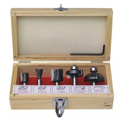 DEDRA 0782 Zestaw 5 frezów kształtowych do drewna MDF, frezy trzpieniowe 8 mm HM