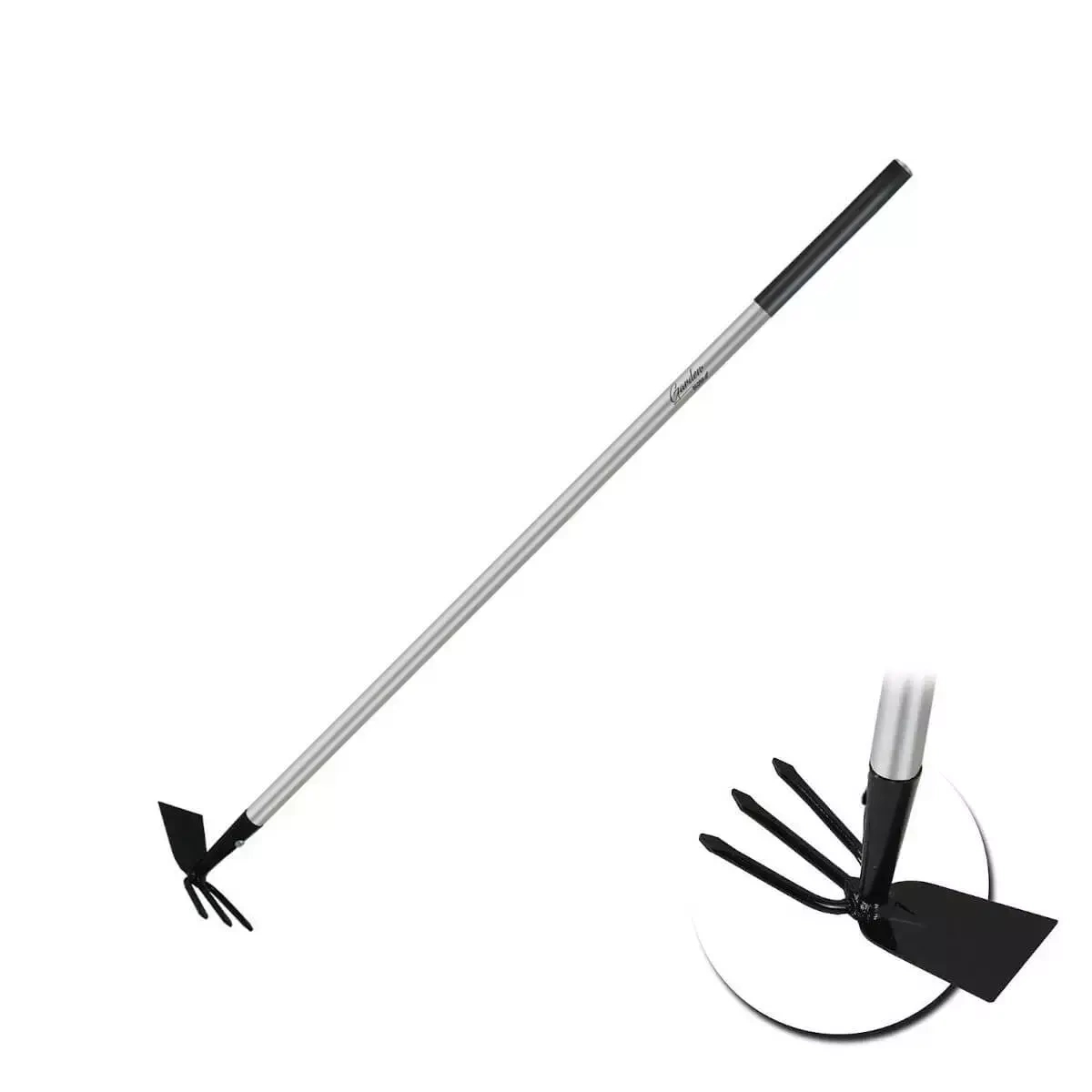 DEDRA Garden 80B071 Straight Hoe with Fork, 114 cm, Metal Garden Hoe