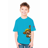 DEDRA DEDRUŚ BH5TKT-6 koszulka dziecięca T-shirt bluzka 100% bawełna turkus 6/122 cm