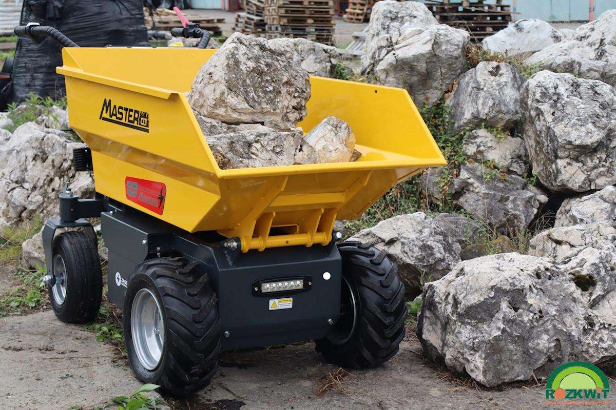 MasterCut AU-ED500 WOZIDŁO TRANSPORTER AKUMULATOROWY BUDOWLANY OGRODOWY TACZKA WYWROTKA ELEKTRYCZNA 48V, 32AH, 500KG