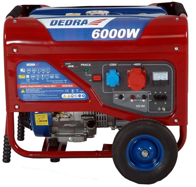 DEDRA DEGB7503K AGREGAT GENERATOR PRĄDOTWÓRCZY z AVR MOC 6.5kW 6500W EWIMAX OFICJALNY DYSTRYBUTOR - AUTORYZOWANY DEALER DEDRA