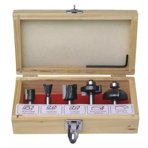 DEDRA 0782 Zestaw 5 frezów kształtowych do drewna MDF, frezy trzpieniowe 8 mm HM