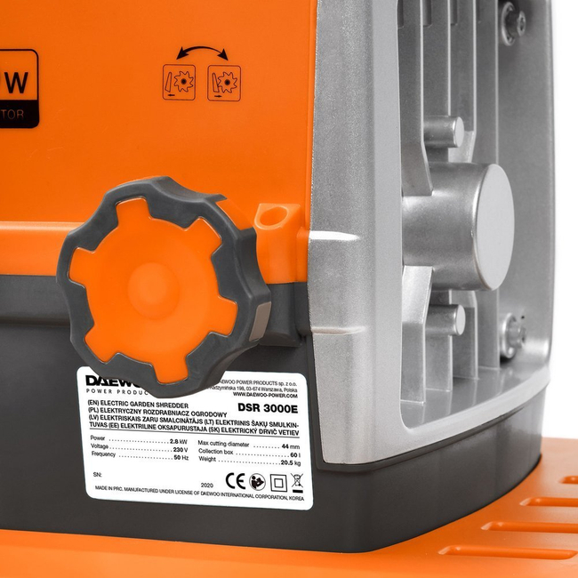 DAEWOO DSR 3000E ELEKTRICKÝ ŠTĚPKOVAČ 2800W - OFICIÁLNÍ DISTRIBUTOR - AUTORIZOVANÝ PRODEJCE DAEWOO