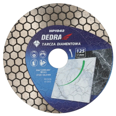 Dedra H1042 Tarcza diamentowa 125mm plaster miodu do gresu betonu, dysk szlifierski