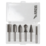Dedra 07F500 Frezy trzpieniowe HSS do metalu aluminium gratowniki 6 szt. do szlifierki 6 mm
