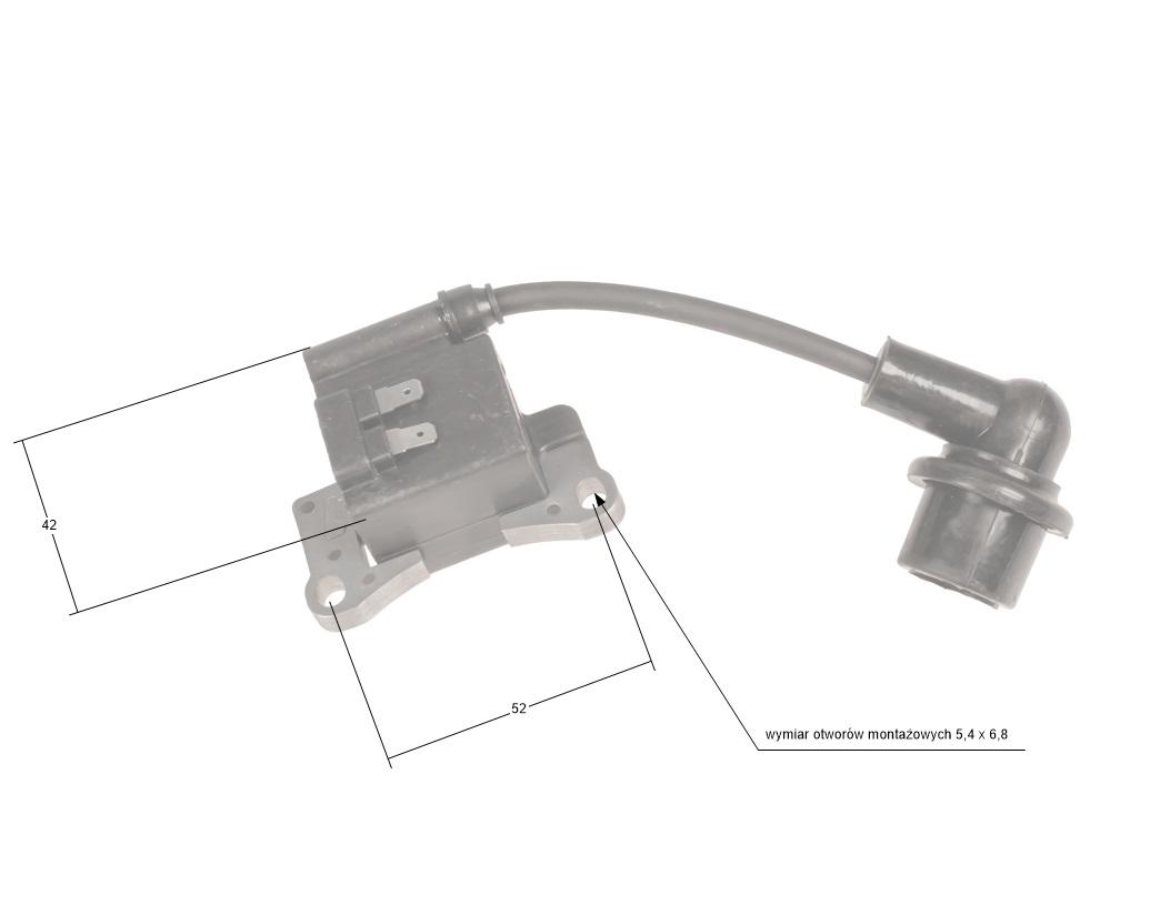 Wymiary orientacyjne modułu zapłonowego CEDRUS OP03 071108 i otworów montażowych