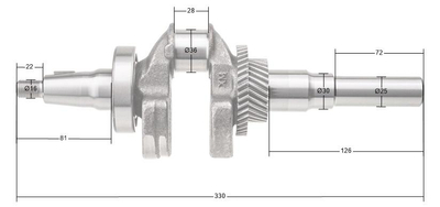 Wał korbowy Rato silnik R390 13300-Z100620-0000
