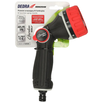 DEDRA GARDEN 80N254K Turbo Thumb Control Spray Gun, 8-Function Garden Sprinkler