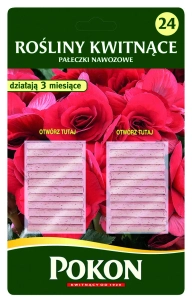 POKON OO-POKVSWXL Pałeczki nawozowe 100 dni do roślin kwitnących 24 szt do domu i balkon