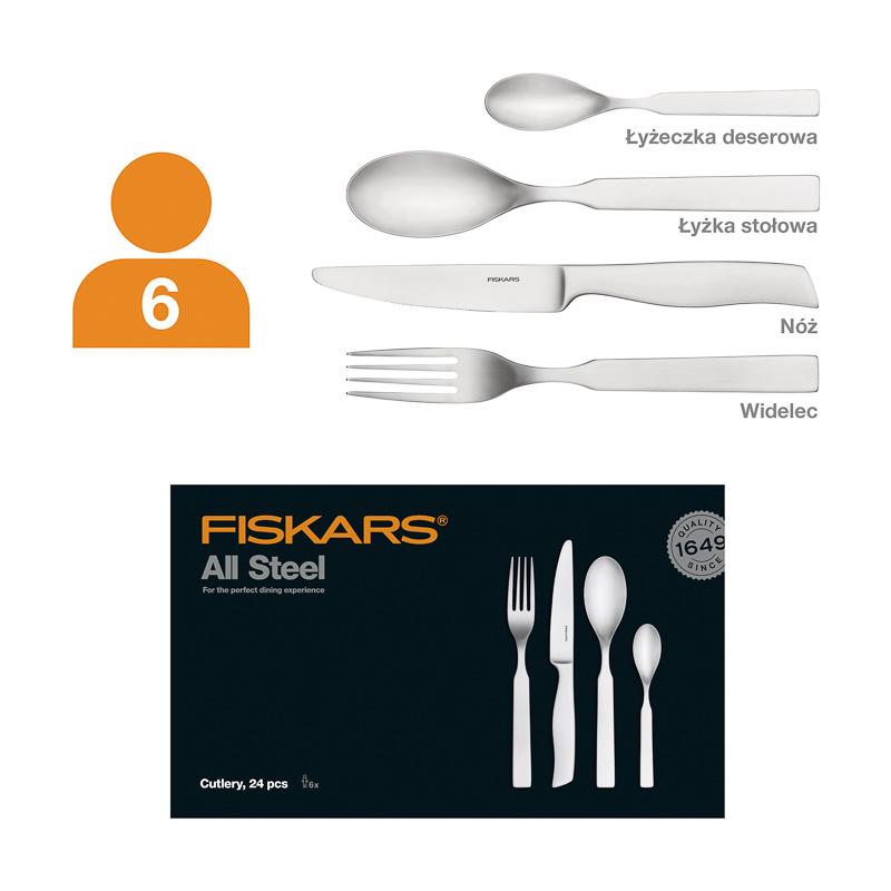 Sztućce Fiskars All Steel 1054777 – noże, widelce, łyżki i łyżeczki