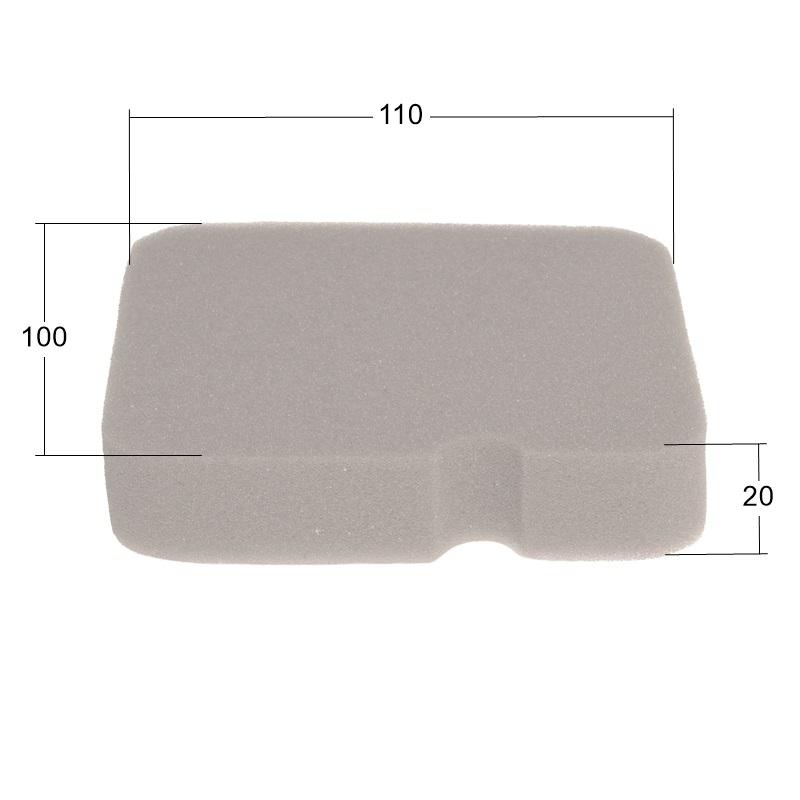 Filtr powietrza Loncin gąbka – wymiary 110x100x20 mm