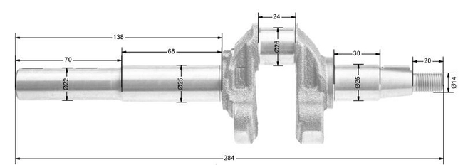 Wał korbowy Loncin LC1P65FE-2 EURO V CZĘŚĆ ORYGINALNA 130290672-0001