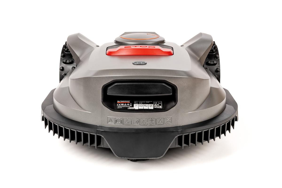 Sunseeker X7 tył urządzenia - wylot powietrza i oznaczenia bezpieczeństwa