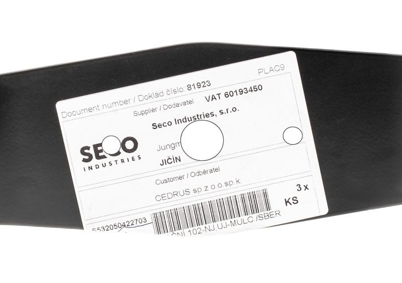 Etykieta oryginalnej części Cedrus/Starjet – nóż S532050422703