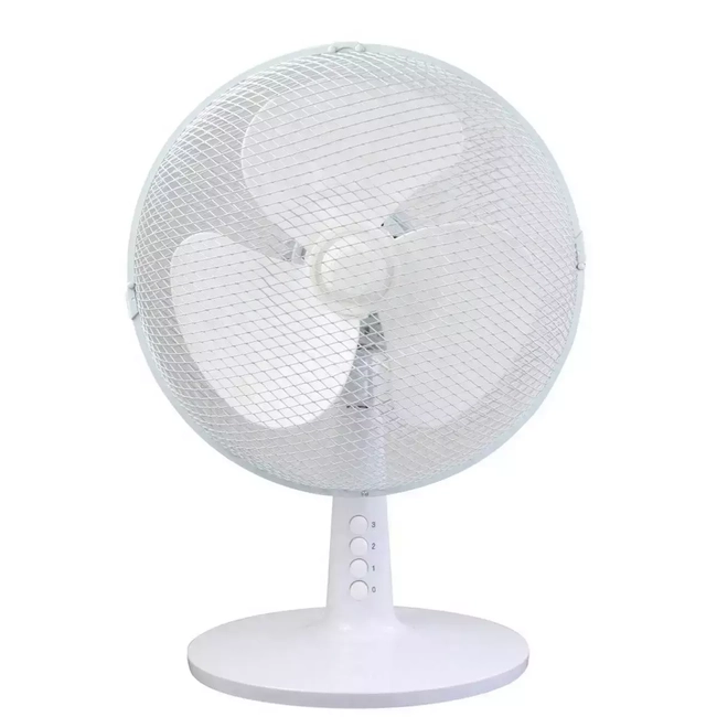 DESCON DA-1203 35W DESK FAN, 12", WHITE