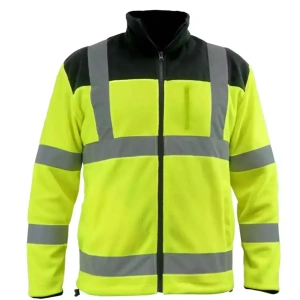 DEDRA BH80P3-S bluza polarowa odblaskowa BHP, polar roboczy 280 g/m² żółto-czarny S