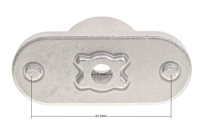 Adapter RO14580 – widok dolny z rozstawem mimośrodów