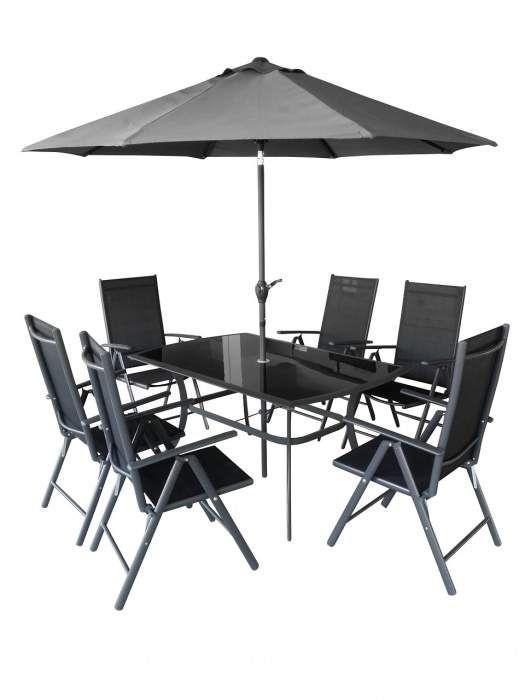 Hecht Shadow Set Meble Ogrodowe Zestaw Mebli Ogrodowych Stol 6 Krzesel Parasol Aluminium Szklo Ewimax Oficjalny Dystrybutor Autoryzowany Dealer Hecht 1 539 00 Zl Ewimax Pl