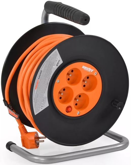 HECHT 420153 PRZEDŁUŻACZ KABEL SIECIOWY NA BĘBNIE NAWIJANY 3x1.5mm2 230V 20 metrów 4 Wtyczki EWIMAX - OFICJALNY DYSTRYBUTOR - AUTORYZOWANY DEALER HECHT