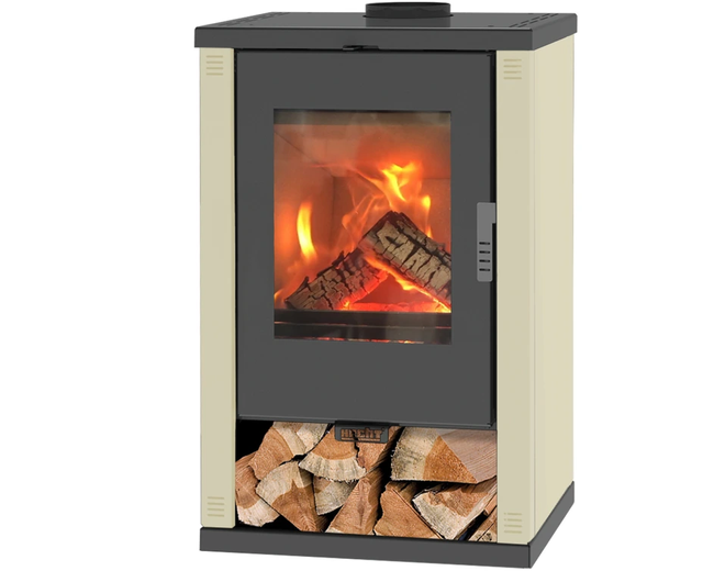 HECHT SOLIS BEIGE KOMINEK KOMIN PIEC SZAMOTOWY KOMINKOWY URZĄDZENIE GRZEWCZE STAL 11kW 